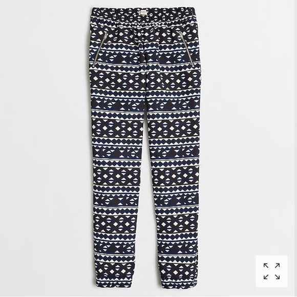J. Crew Pants - J.Crew printed pull on pants Sz 14